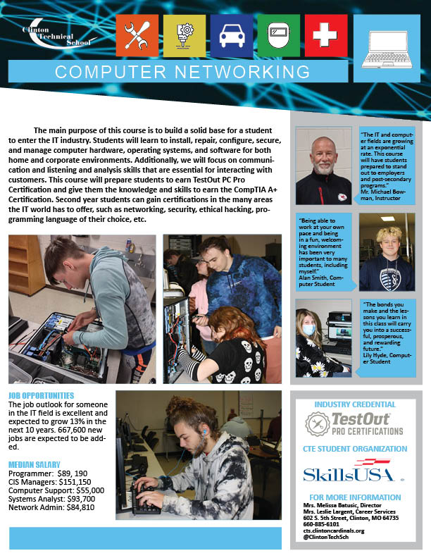 Computer Networking & Repair Clinton Technical School